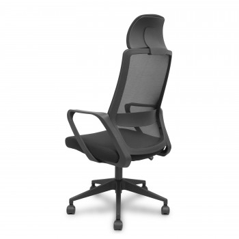 SILLA OPERATIVA PRO534 PIQUERAS Y CRESPO CON BRAZOS FIJOS Y CABECERO COLOR NEGRO
