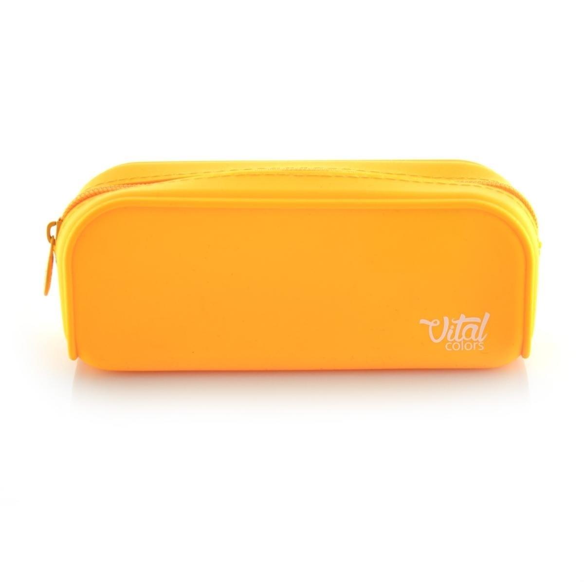 PORTATODO OFFICEBOX SILICONA CUADRADO VITAL COLORS NARANJA