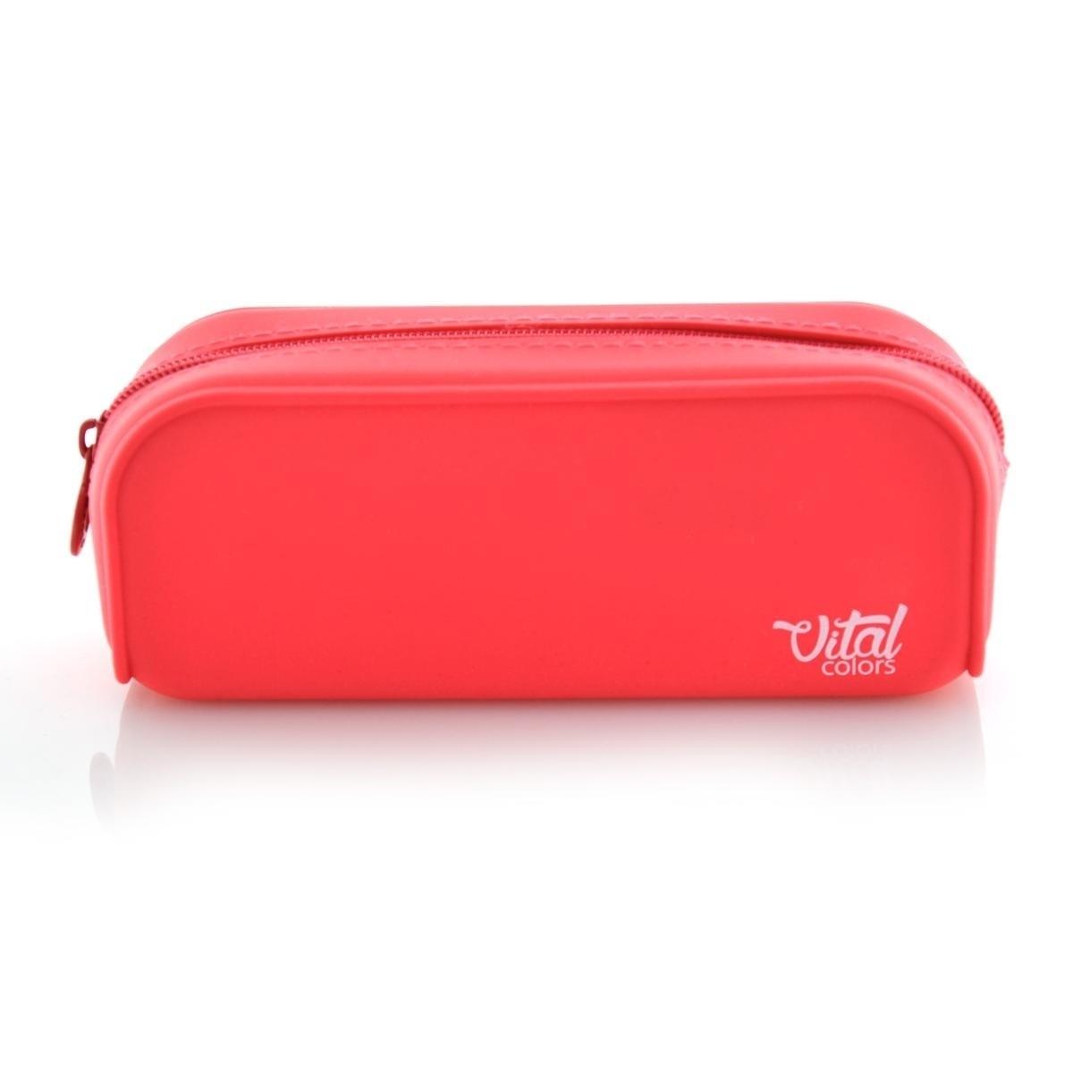 PORTATODO OFFICEBOX SILICONA CUADRADO VITAL COLORS ROJO