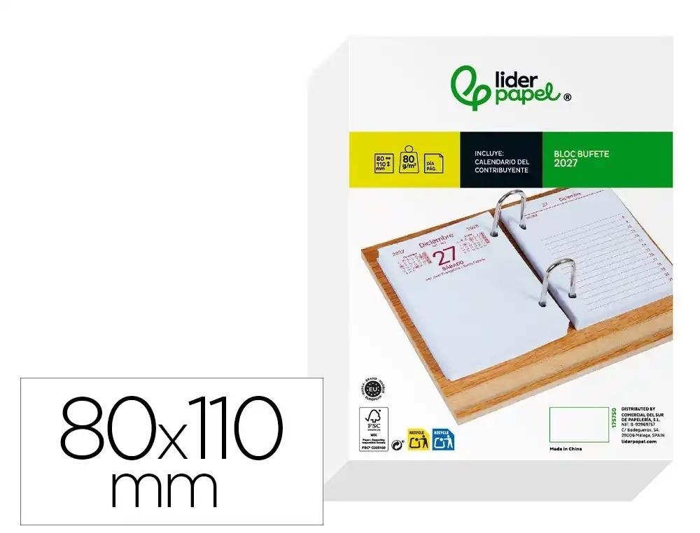 BLOC BUFETE LIDERPAPEL 2027 80X110 MM PAPEL 80 G FSC