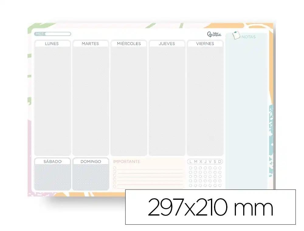 PLANNING SEMANAL LIDERPAPEL TEENS 2027 297X210 MM CON PEGATINAS PAPEL 104 G