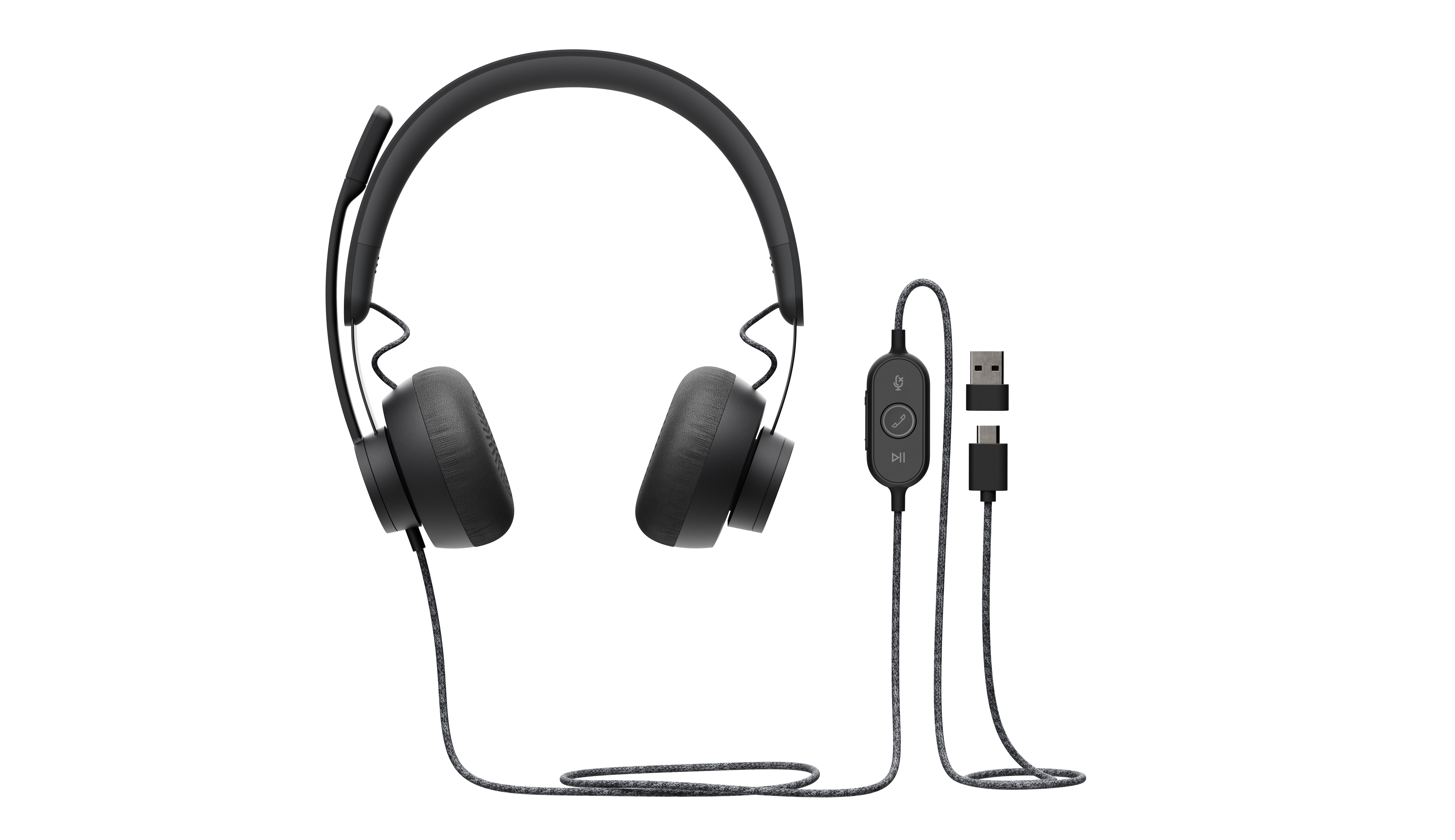 AURICULARES LOGITECH ZONE WIRED CON MICROFONO USB COLOR NEGRO