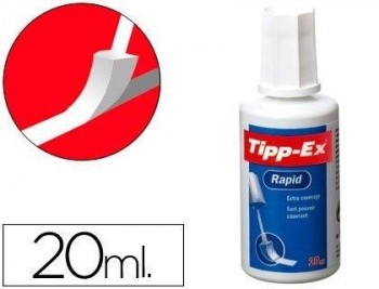 BOTE LIQUIDO CORRECTOR TIPP-EX RAPID 20 ML PINCEL ESPONJA