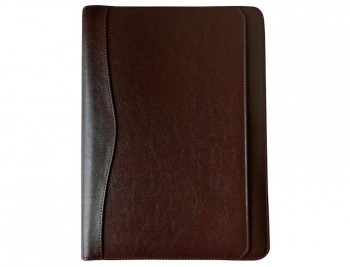 CARPETA PORTAFOLIOS Q-CONNECT CREMALLERA 4 ANILLAS 20 MM CON CALCULADORA CON BOLSA PARA MOVIL COLOR MARRON 260X355 MM