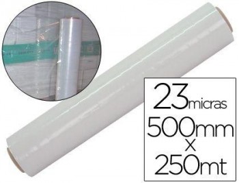 BOBINA FILM ESTIRABLE MANUAL TRANSPARENTE PARA PALETIZAR 23 MICRAS 2,20 KG