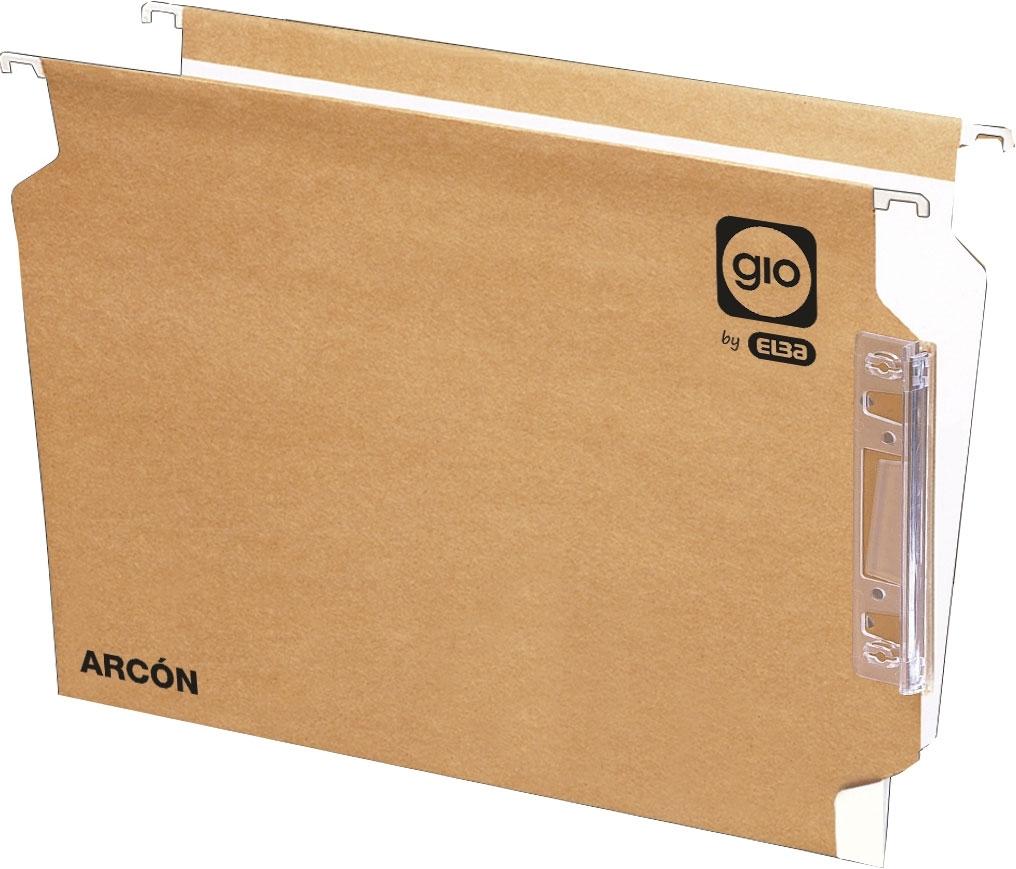 CAJA 25 CARPETAS COLGANTES ARCON FOLIO GIO VISOR LATERAL LOMO V
