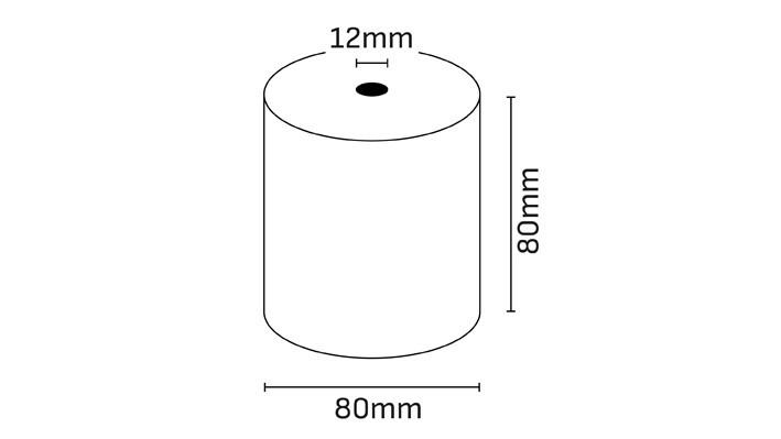 ROLLO PAPEL TERMICO 80X80X12 MM SIN BPA