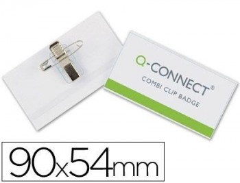 IDENTIFICADOR CON PINZA E IMPERDIBLE Q-CONNECT KF01567 -54X90 MM. COD. 20633