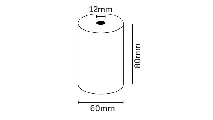 ROLLO PAPEL TERMICO 80X60X12 MM SIN BPA