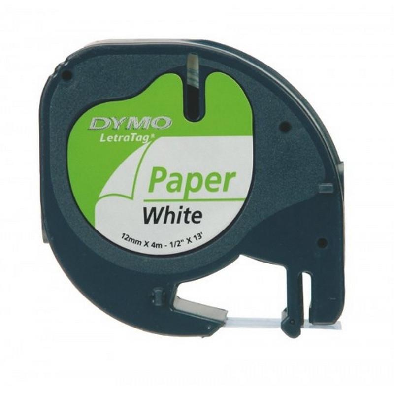 CINTA DYMO TAG BLANCA PAPEL 12MMX4MT - RF 91200 S0721510