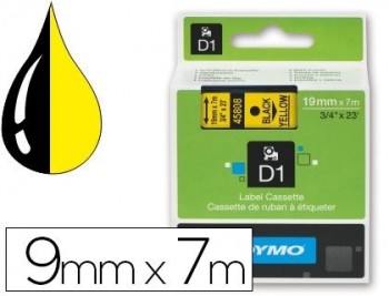 CINTA DYMO D1 NEGRO / AMARILLO 9MM X 7M S0720730