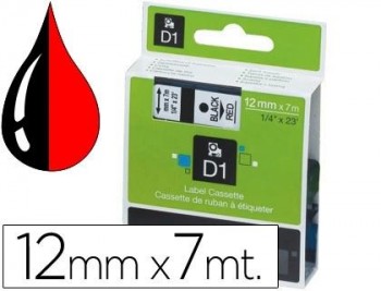 CINTA DYMO D1 NEGRO / ROJO 12MM S0720570