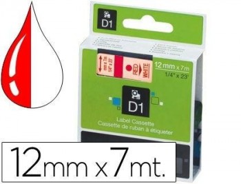 CINTA DYMO D1 ROJO / BLANCO 12MM S0720550 / 45015